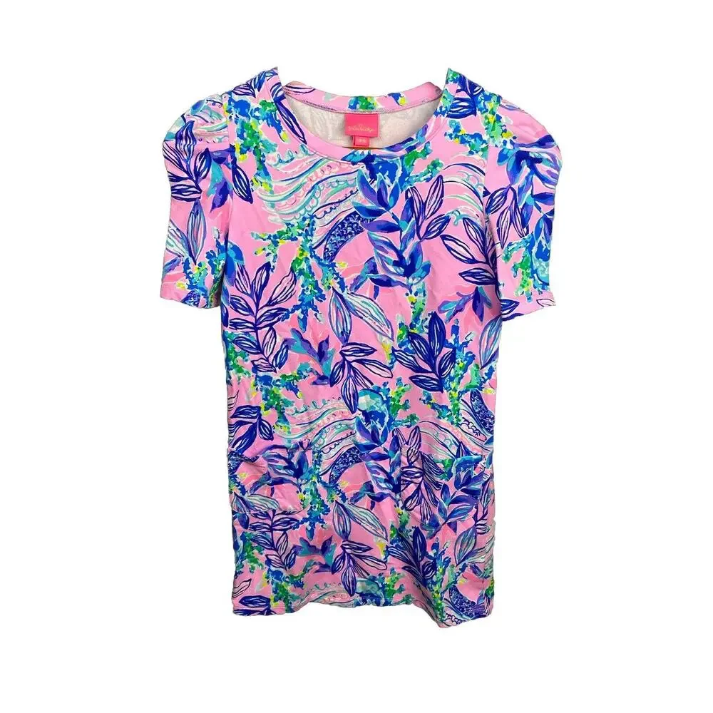Lilly Pulitzer Mini Harriet Girls Dress Straight Fit Sash Lilac Size L (8-10)‎